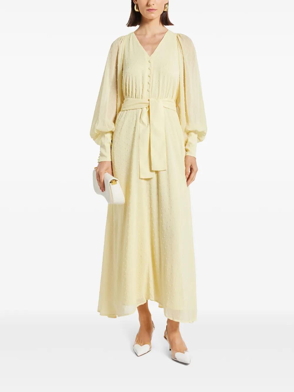belted V-neck maxi dress Product Image