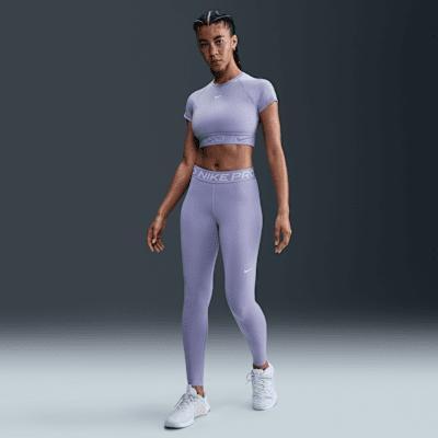 Women's Nike Pro Mid-Rise Mesh-Paneled Leggings Product Image