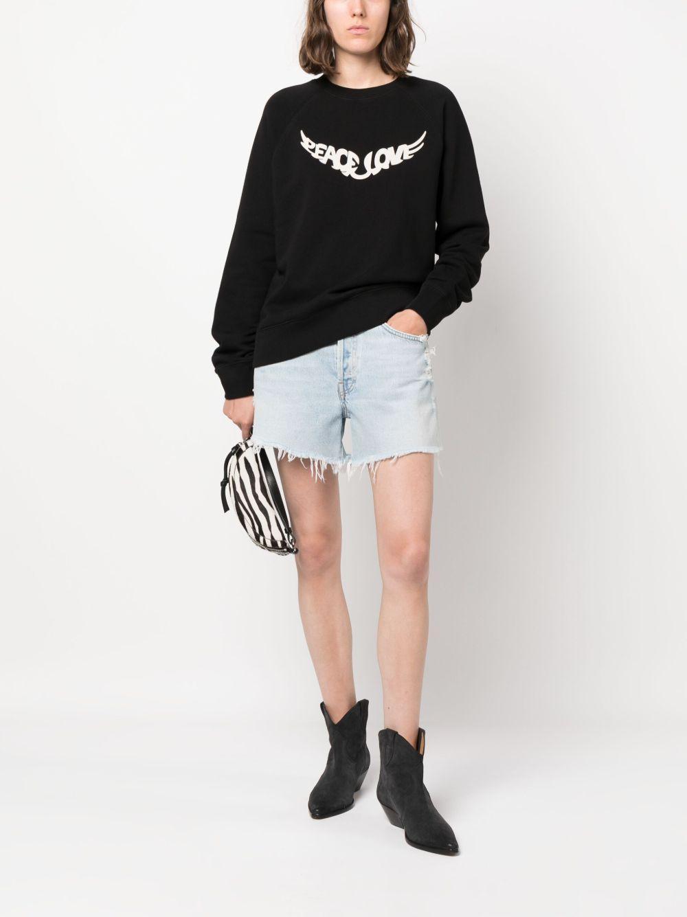 slogan-print organic-cotton sweatshirt Product Image