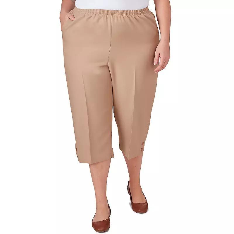 Plus Size Alfred Dunner Button Hem Capri Pant, Women's, Size: 22 W Product Image
