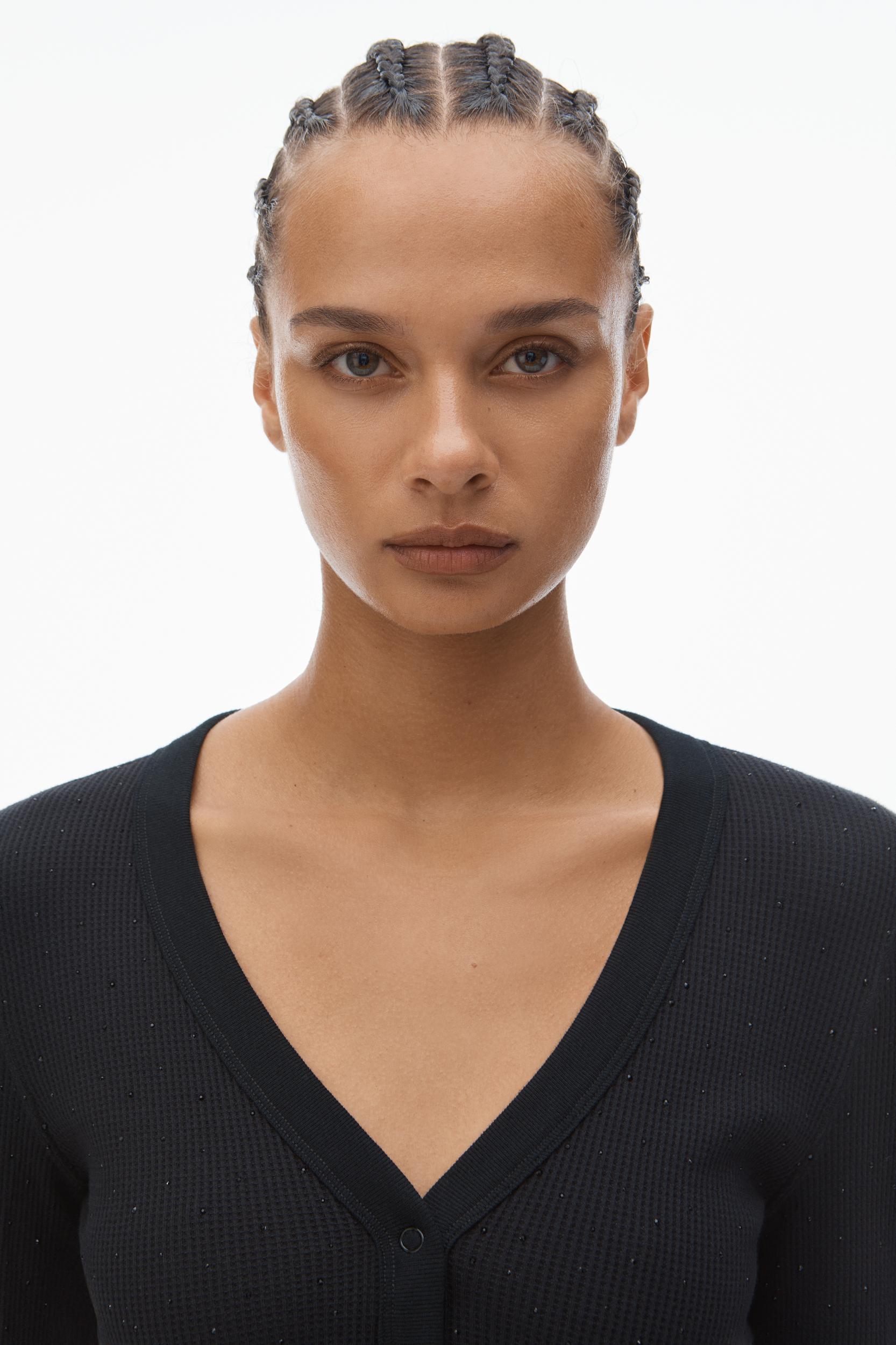 Crysal Hotfix Cami Dress In Waffle Knit Product Image