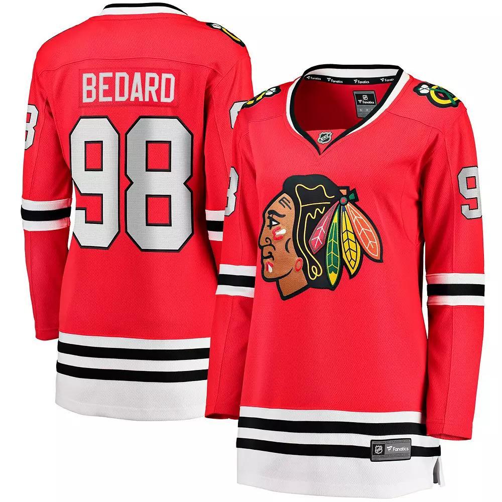Women's Fanatics Branded Connor Bedard Red Chicago Blackhawks 2023 NHL Draft Home Breakaway Player Jersey, Size: Small Product Image