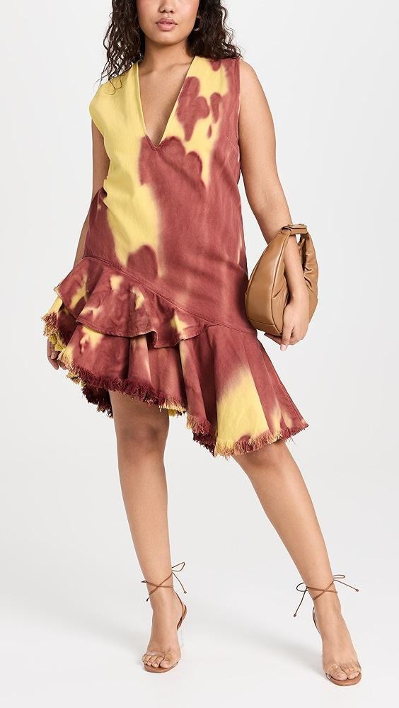 Marques Almeida Drill Tie Dye V Neck Dress | Shopbop Product Image