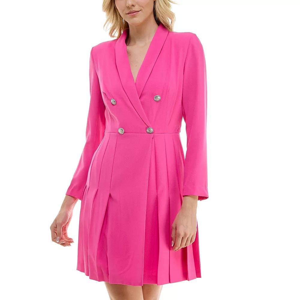 Women's Taylor Pleated Skirt Crepe Dress, Size: 8, Azalea Product Image