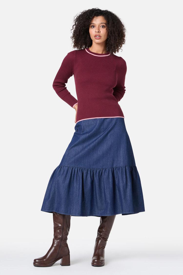 Kara Denim Midi Skirt Product Image