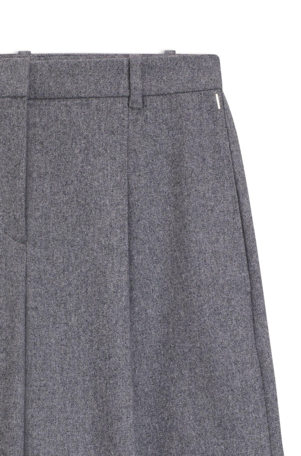 Regular-fit wide-leg trousers in soft flannel Product Image