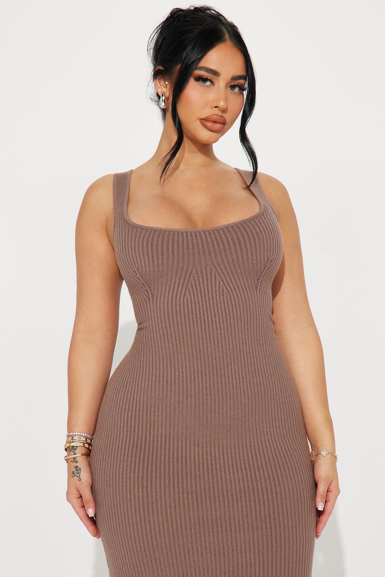Sammy Sweater Midi Dress - Chocolate Product Image