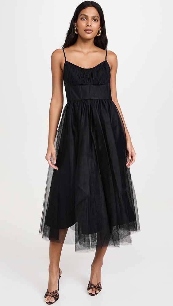 Zimmermann Tulle Corset Midi Dress | Shopbop Product Image