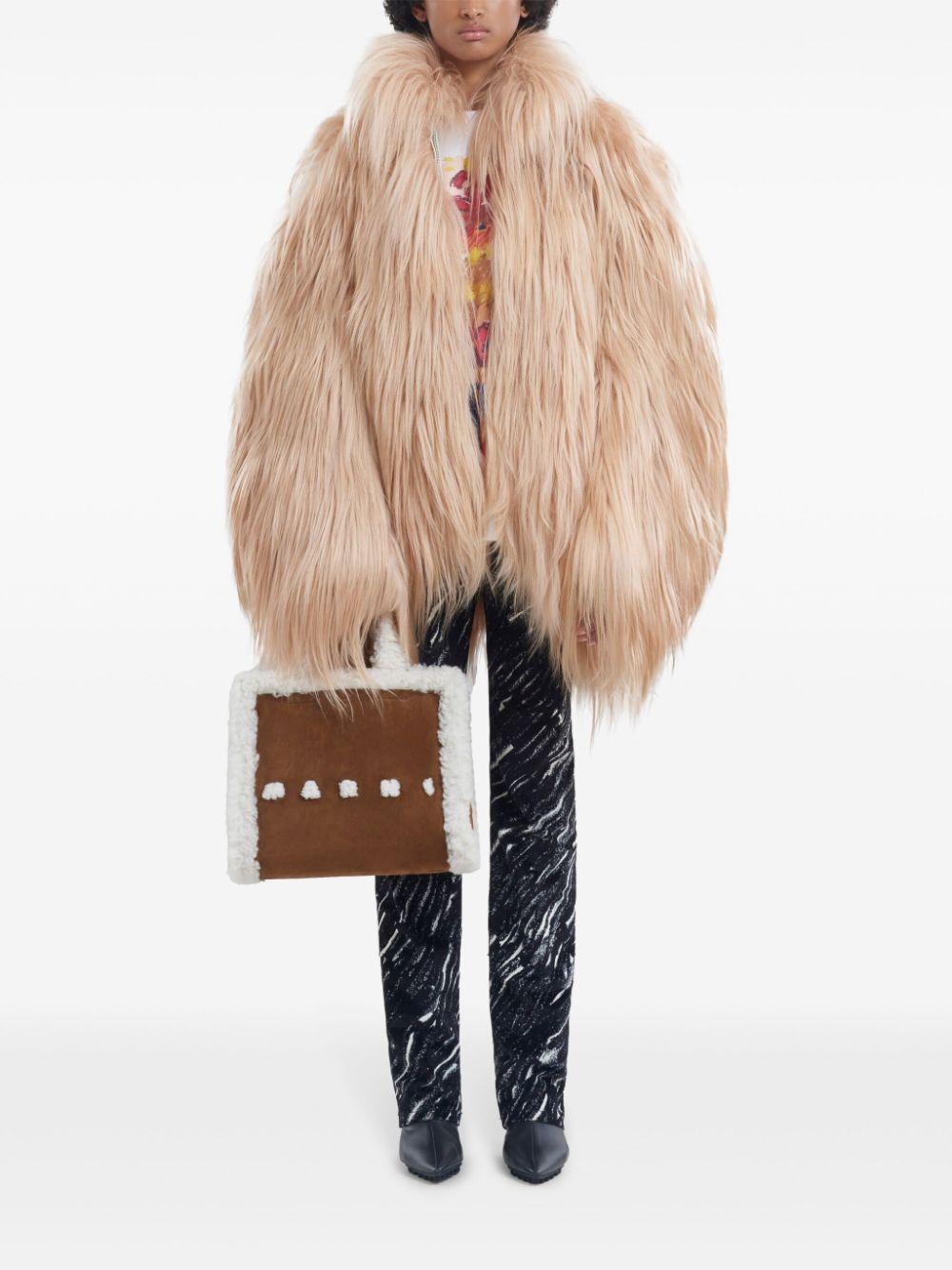 shearling-trim tote bag Product Image