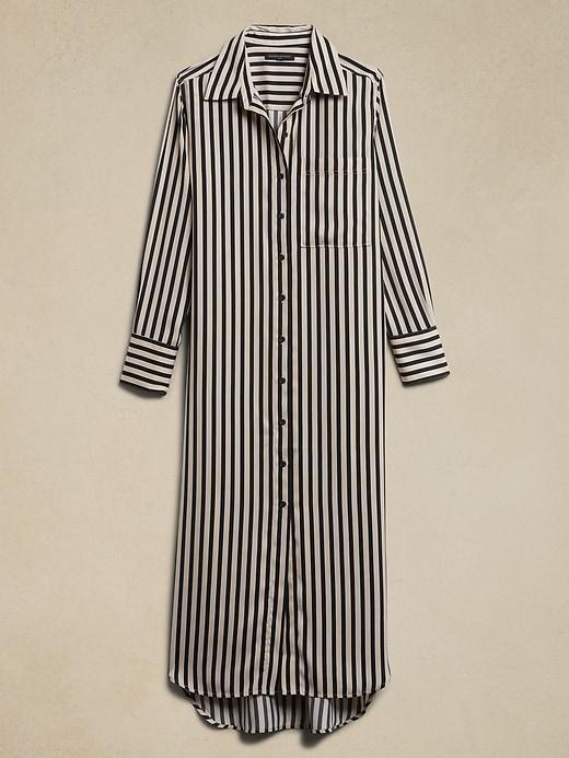 Satin Maxi Shirtdress Product Image