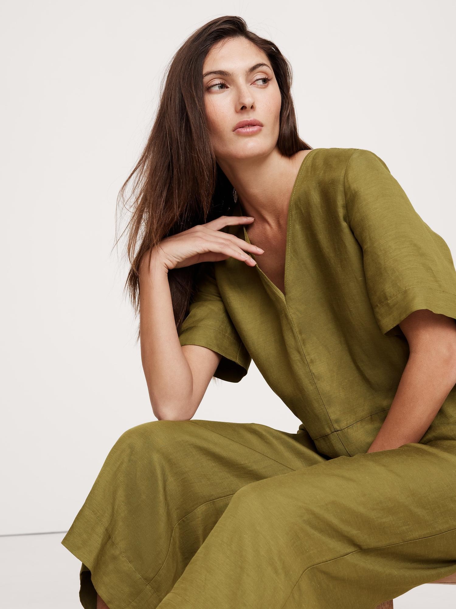 Viscose-Linen Wide-Leg Jumpsuit Product Image