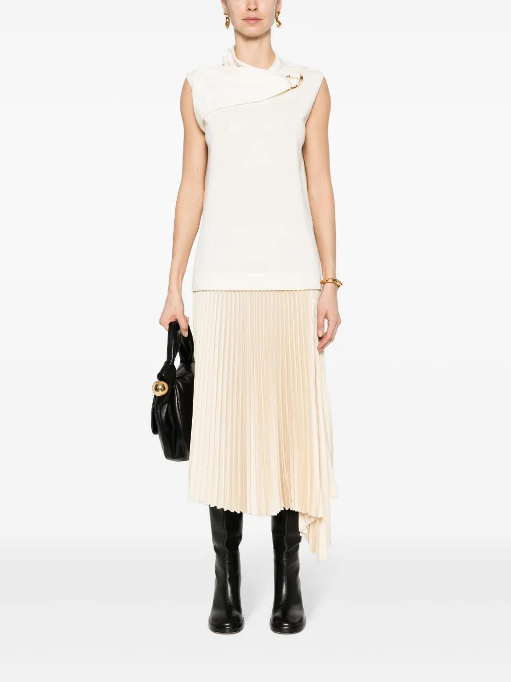 JIL SANDER Round-neck Sleeveless Top In Neutrals Product Image
