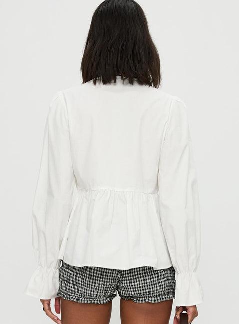 Scarlotte Bow Tie Top White Product Image