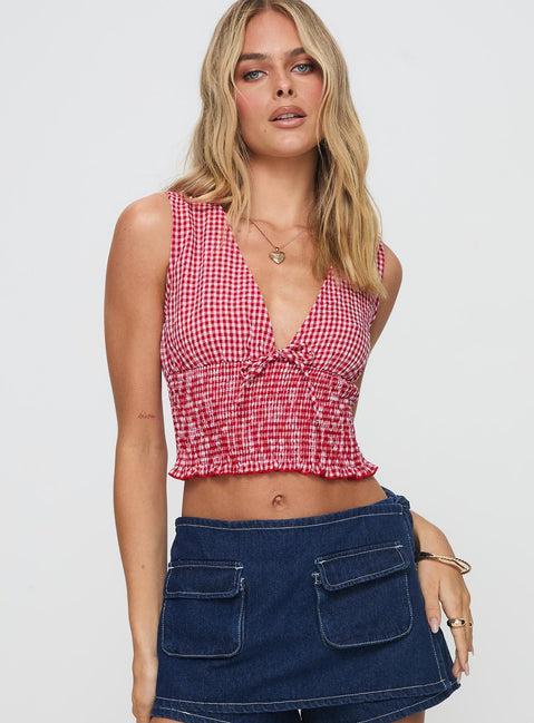 Mixing It Up Top Red / White Product Image
