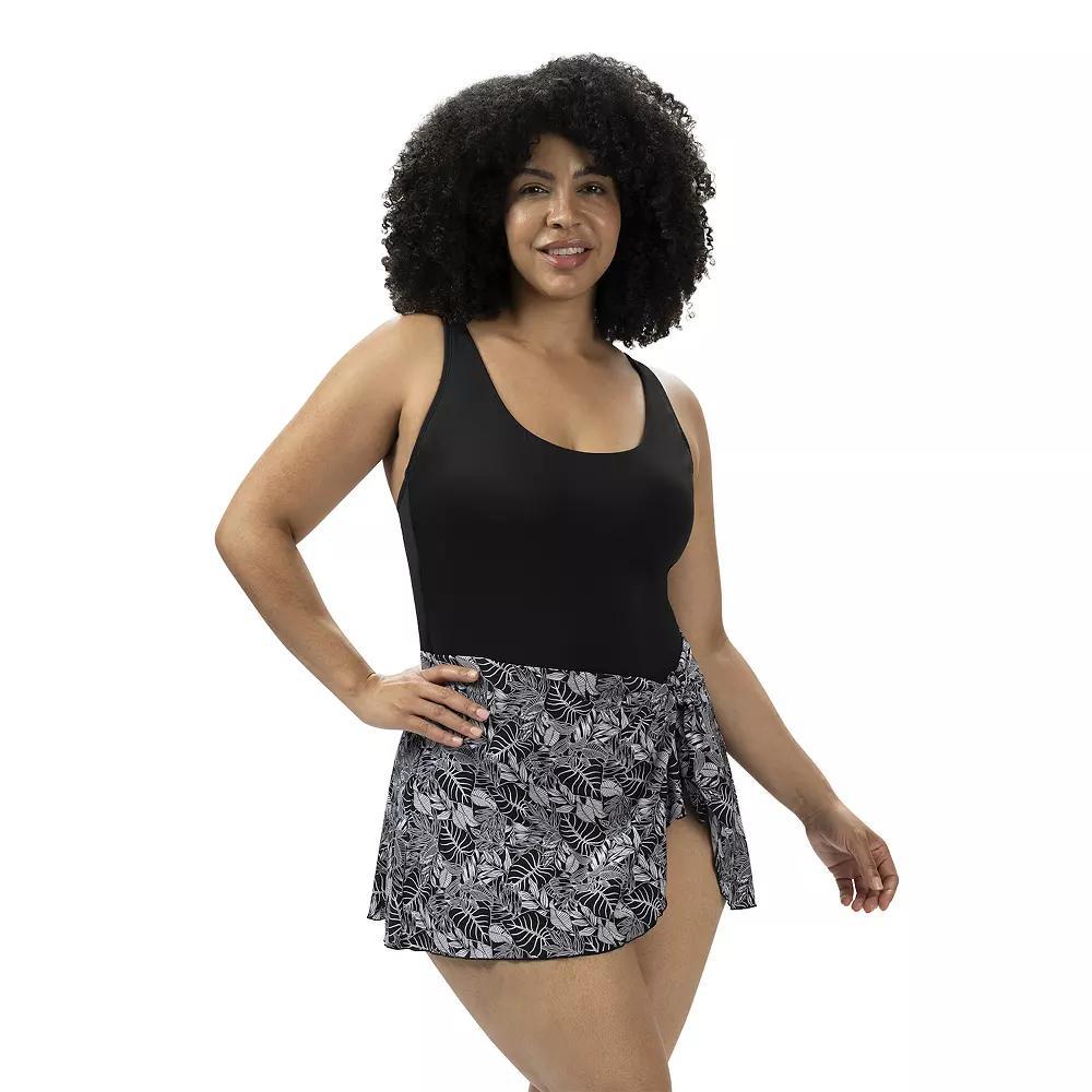 Women's Dolfin Aquashape Flare Swimdress, Size: 12, Black Product Image