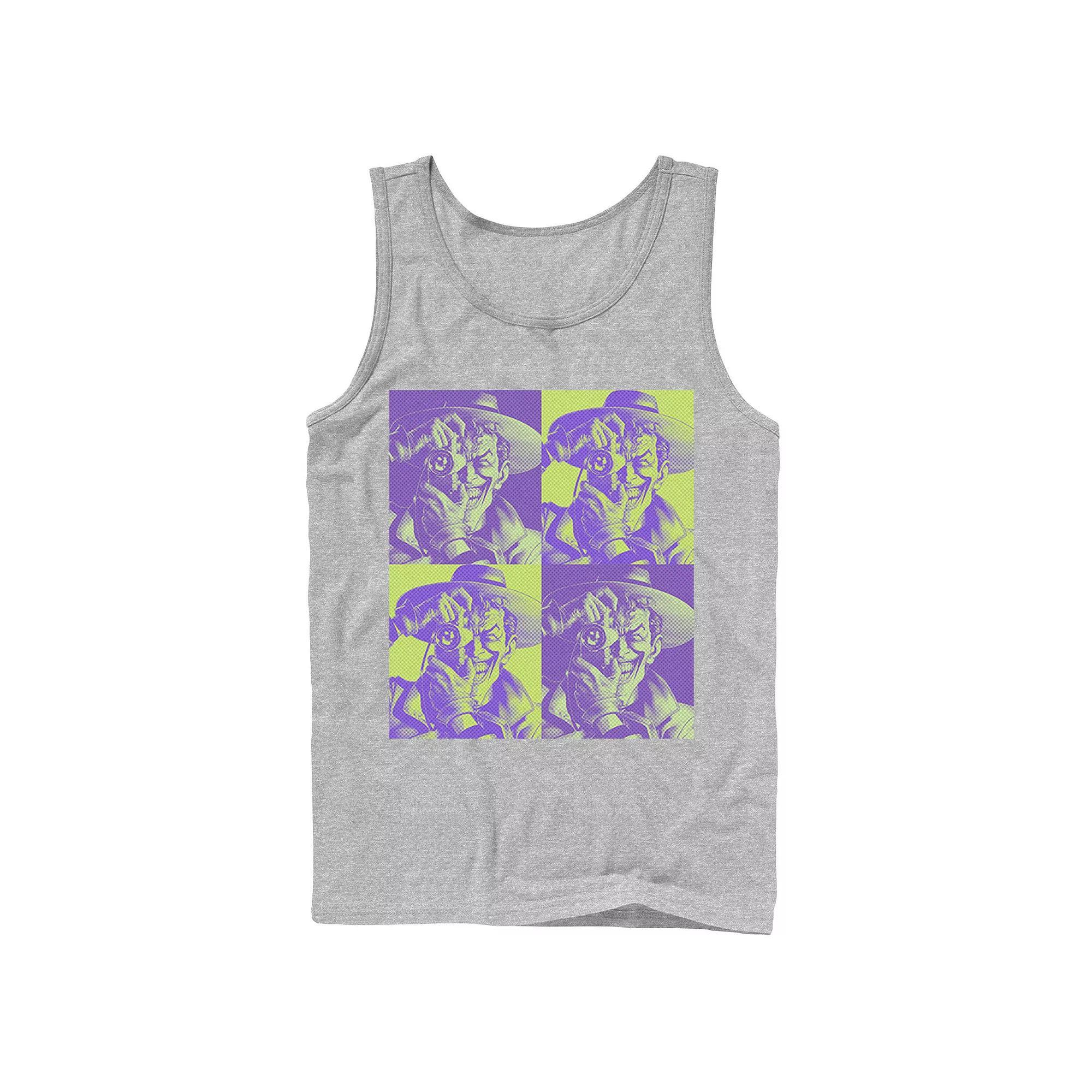 Men's DC Batman The Joker Halftone Popart Tank Top, Size: XL, Black Product Image