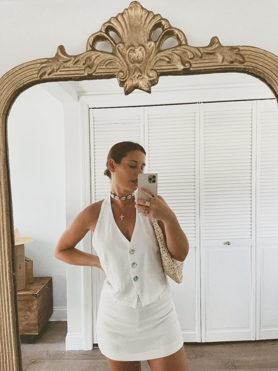 FINAL SALE Yarrow Vest | White Product Image