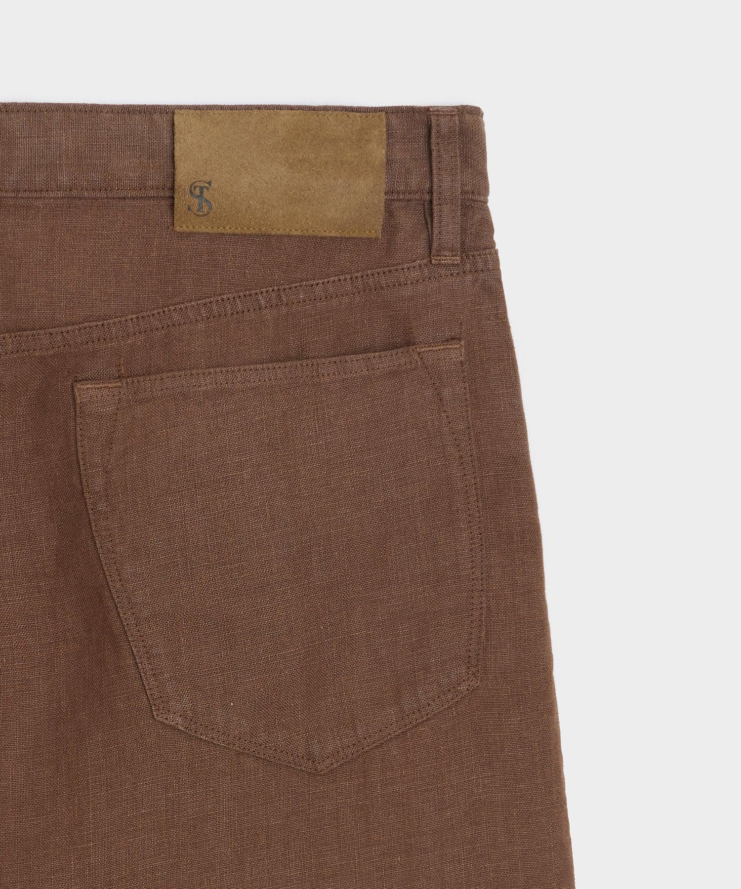 Vintage Straight Fit 5-Pocket Linen Pant Male Product Image