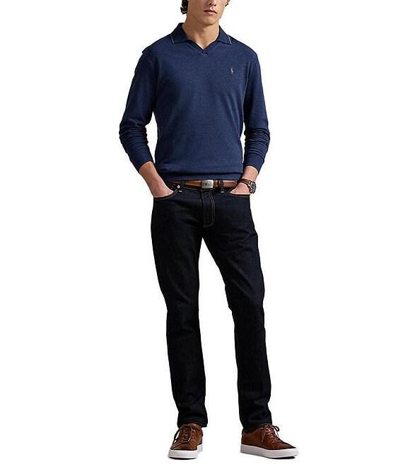 Polo Ralph Lauren Textured Jersey Long Sleeve Polo Shirt Product Image