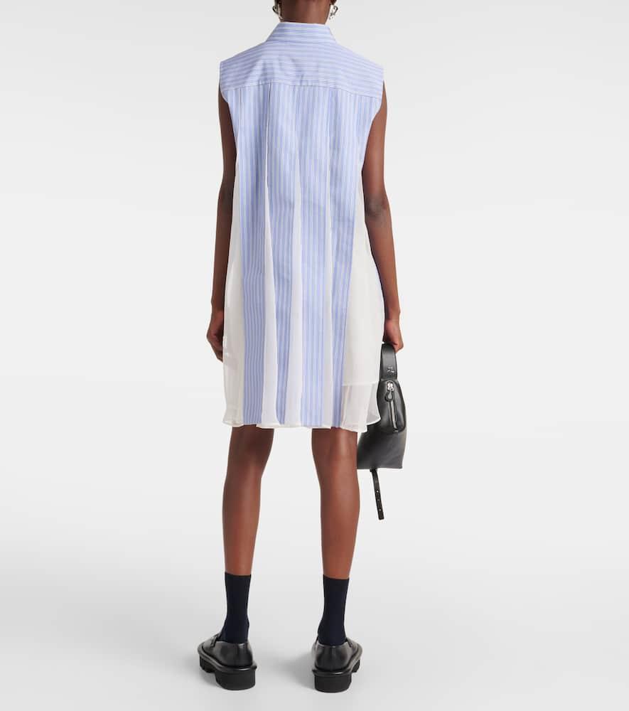 SACAI Striped Cotton Poplin Shirt Dress In Blue Product Image