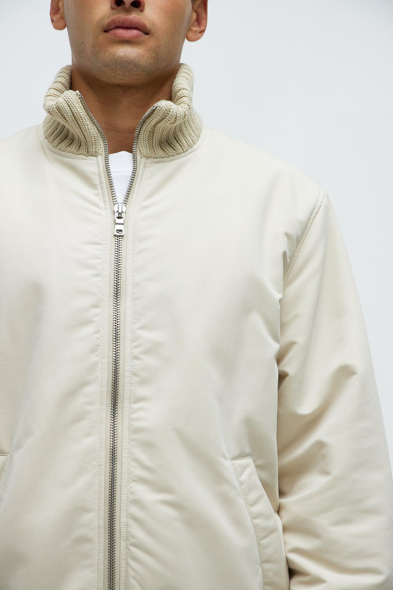 Back To U Bomber Jacket - Beige Product Image