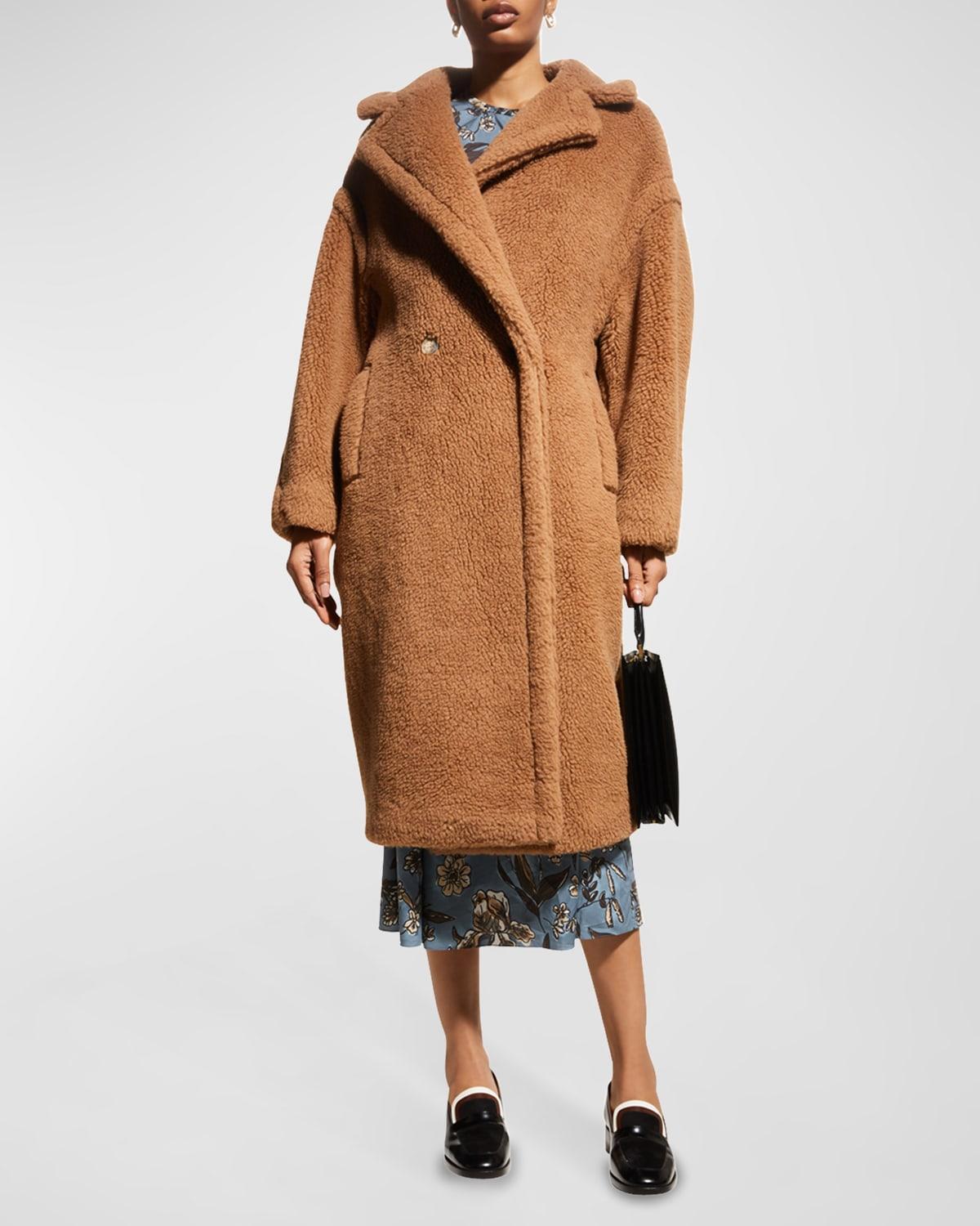 Double-Breasted Hair Blend Teddy Coat Product Image