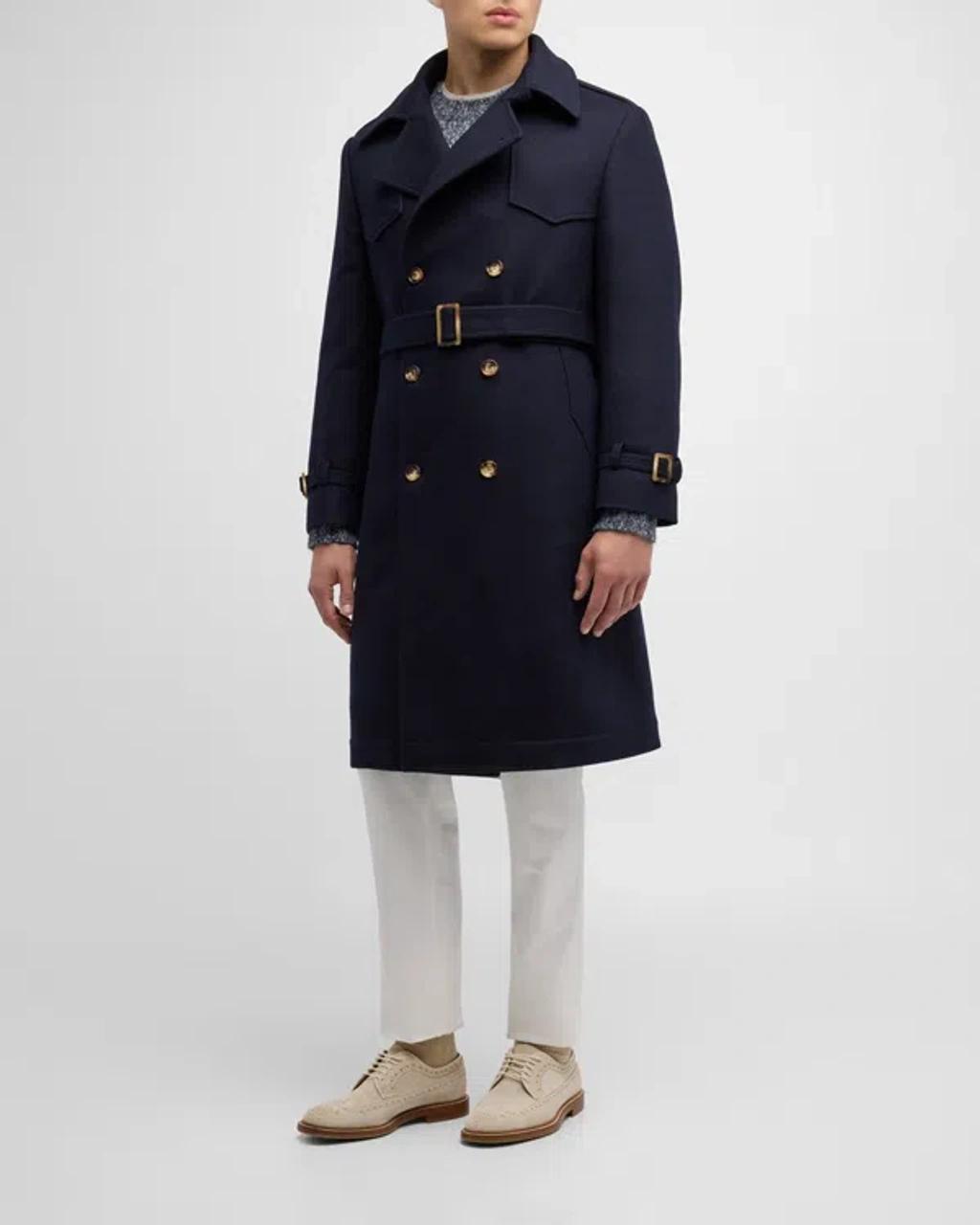 Mens Double-Faced Wool Trench Coat Product Image