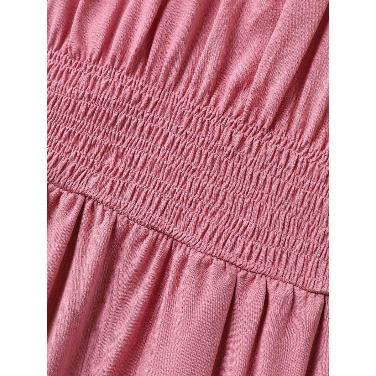 Plus Size Rayon Stretchy Waist Pockets Milkmaid Dress Watermelon Women Square Neck Short sleeve Curvy BloomChic 26/4X Product Image