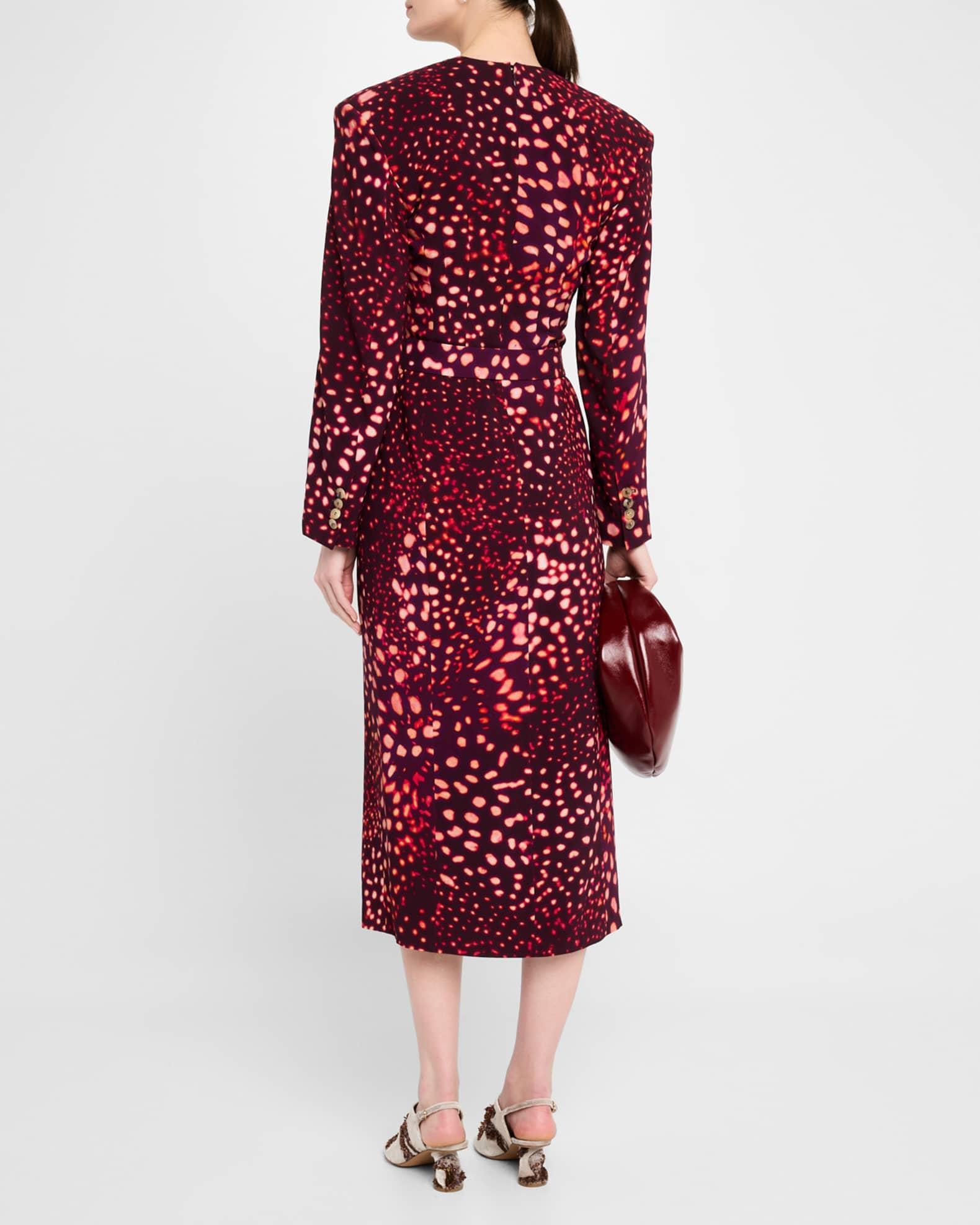 Dohana Spot Print Belted Midi Dress Product Image
