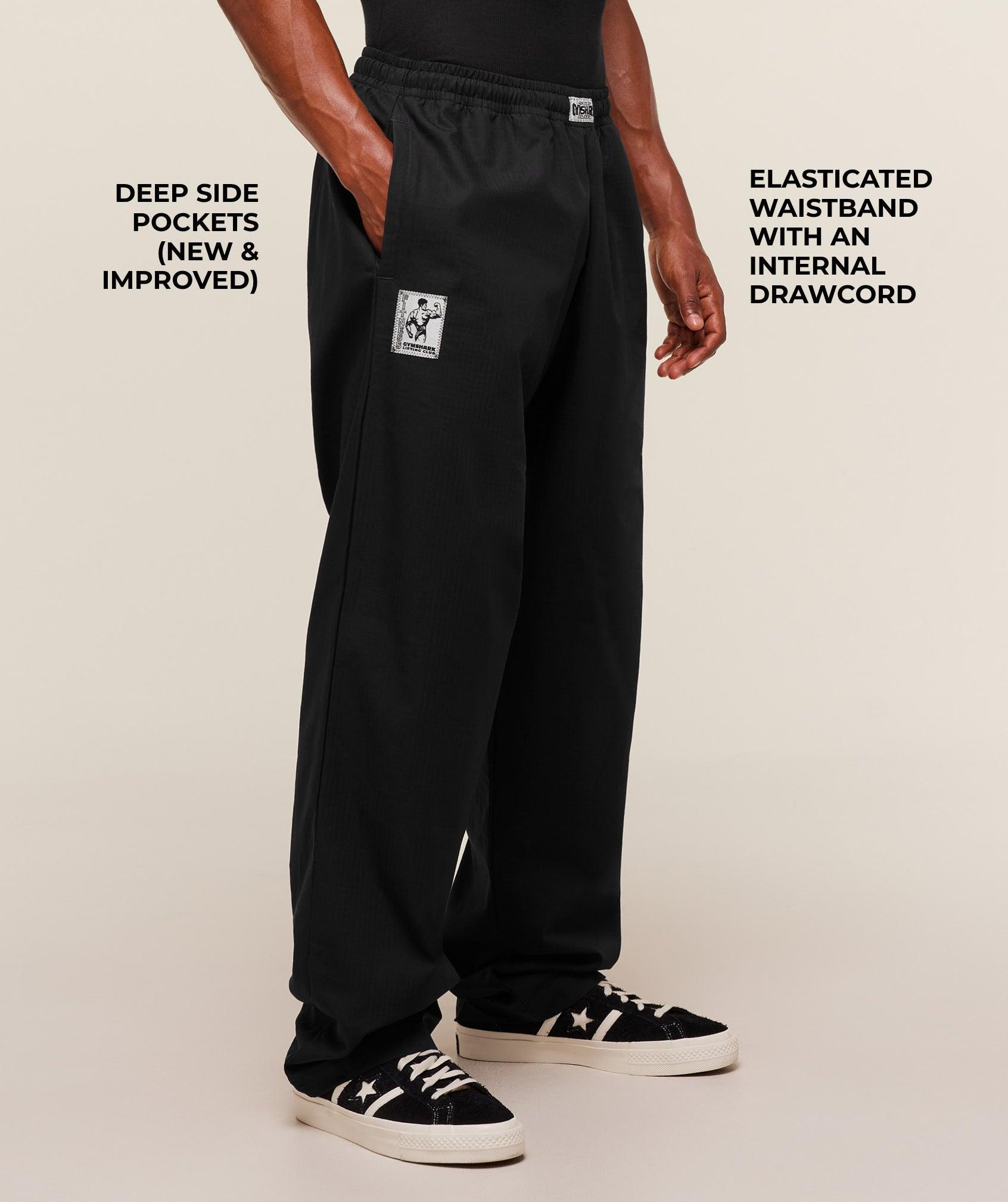Gymshark Straight Leg Pumper Pants - Black Male Product Image
