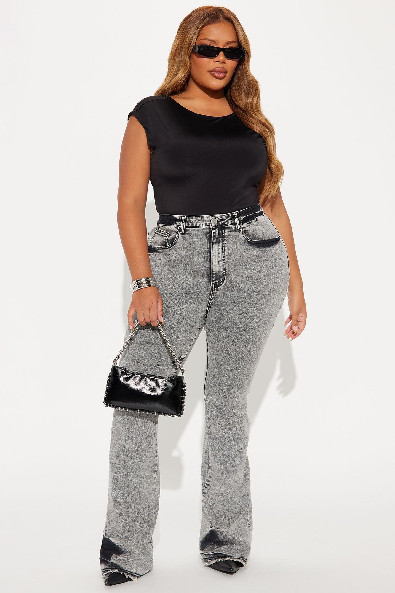 Kaylor High Stretch Flare Jeans - Black Wash Product Image