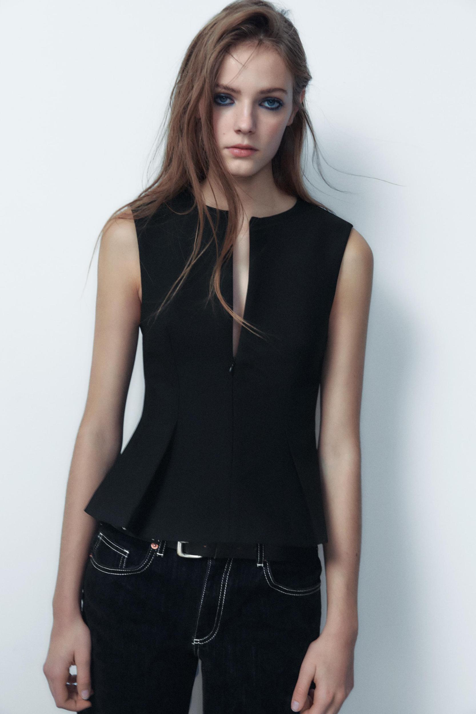 DART PEPLUM TOP Product Image