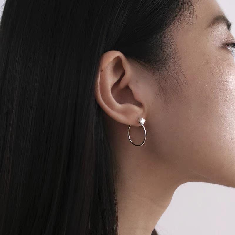 Rhinestone Open Hoop Earring Product Image