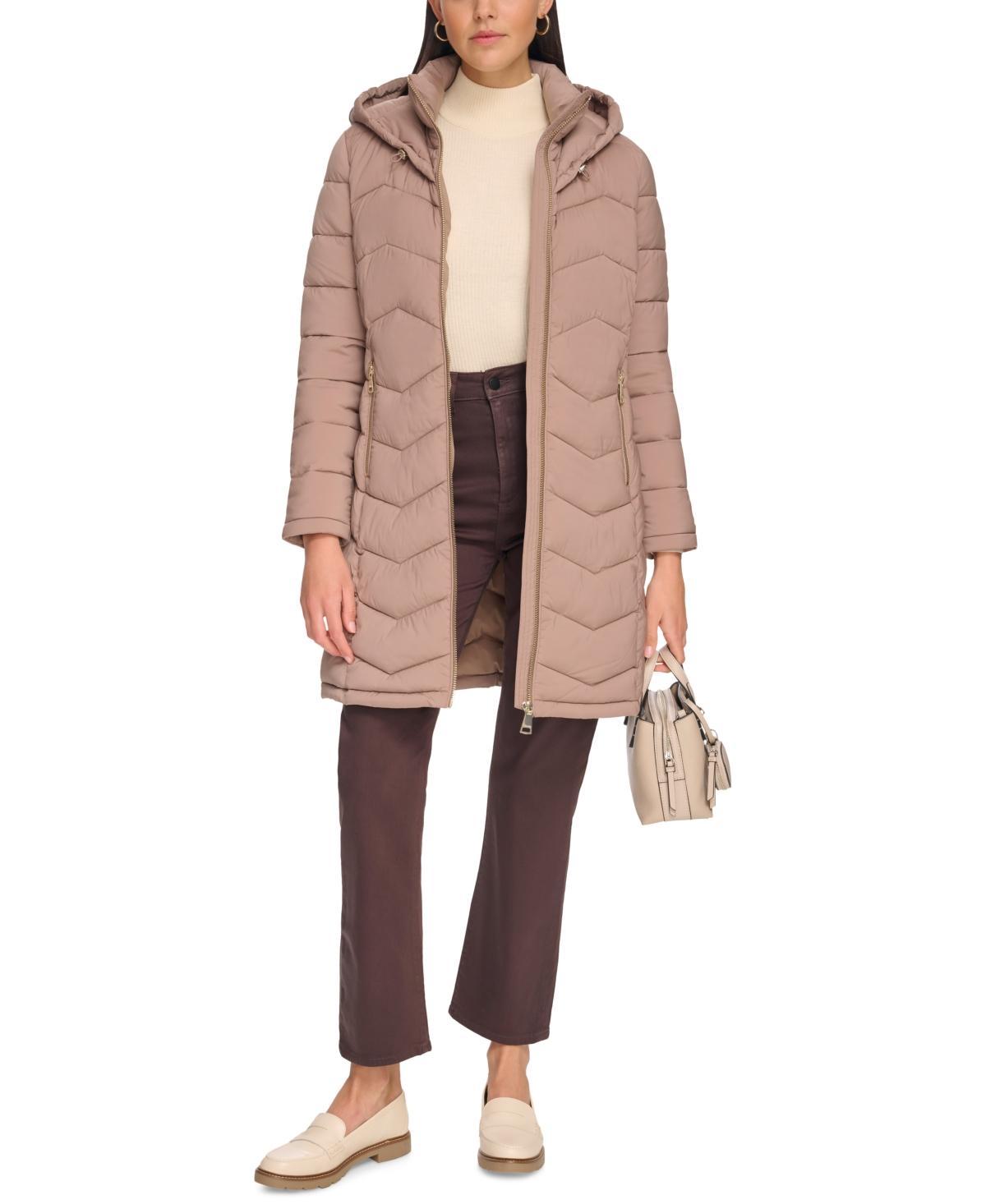Calvin Klein Womens Side-Panel Hooded Packable Puffer Coat, Created for Macys Product Image