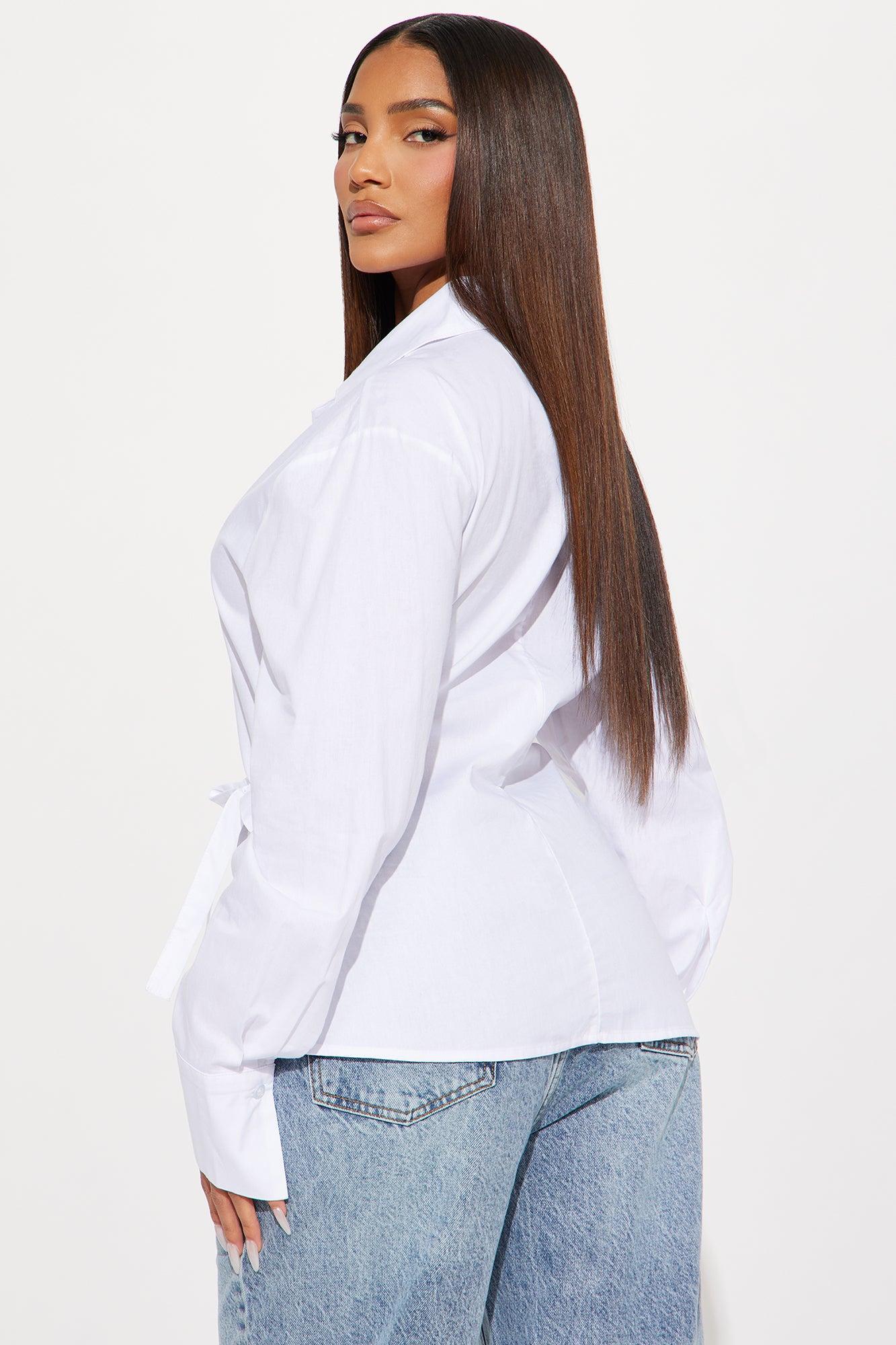 Wild Dreams Poplin Top - Off White Product Image