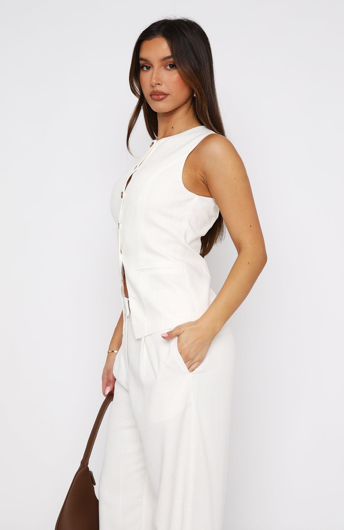 At The Races Vest Top White Product Image