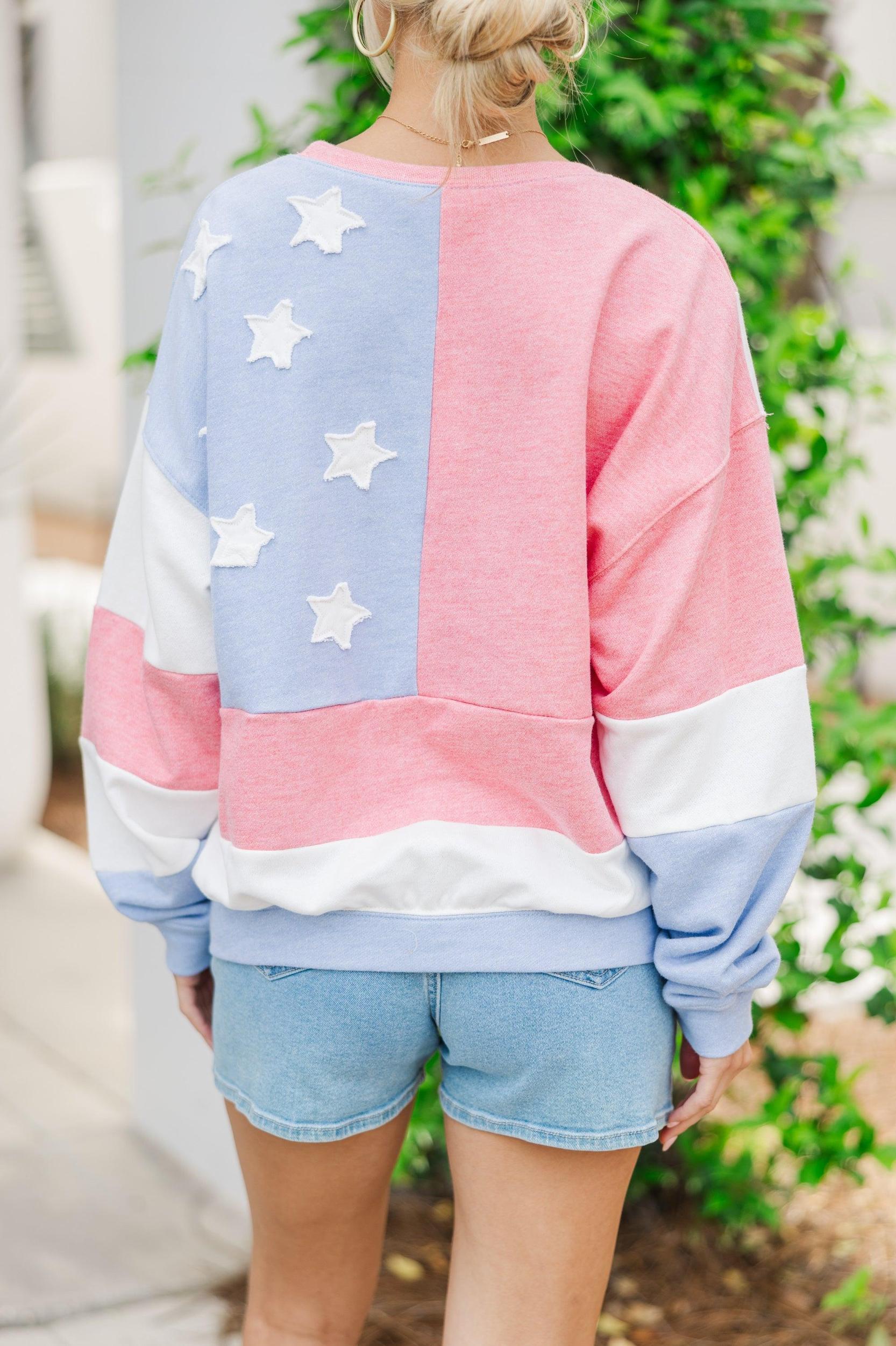 Searching For The Best Blue Starts & Stripes Pullover Female Product Image
