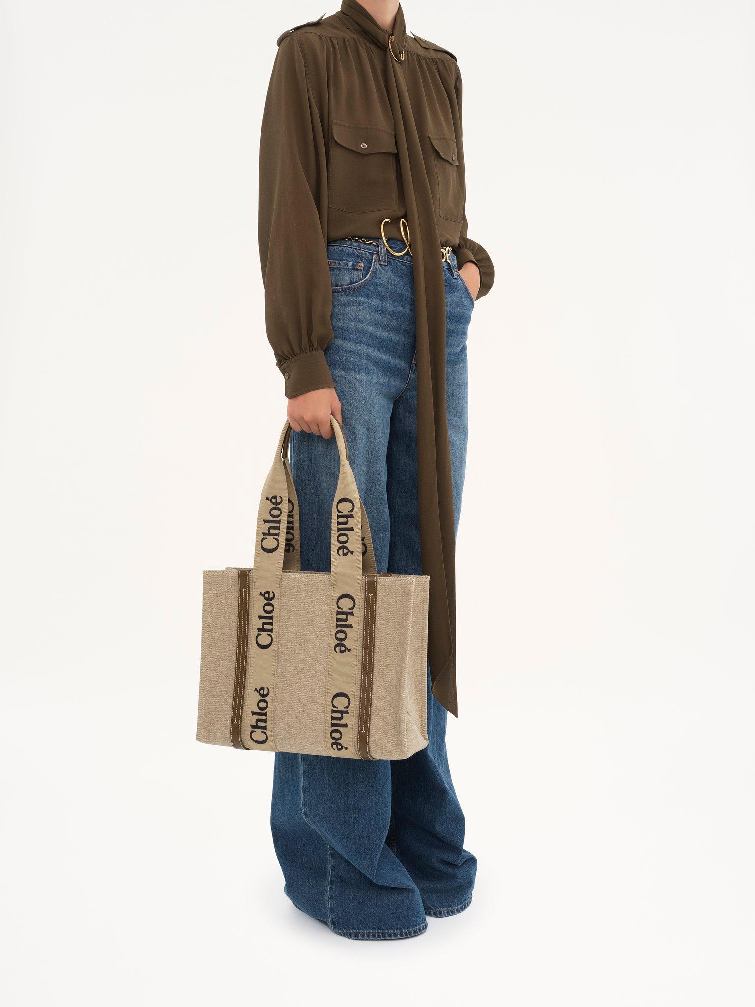 Woody tote bag in linen Product Image
