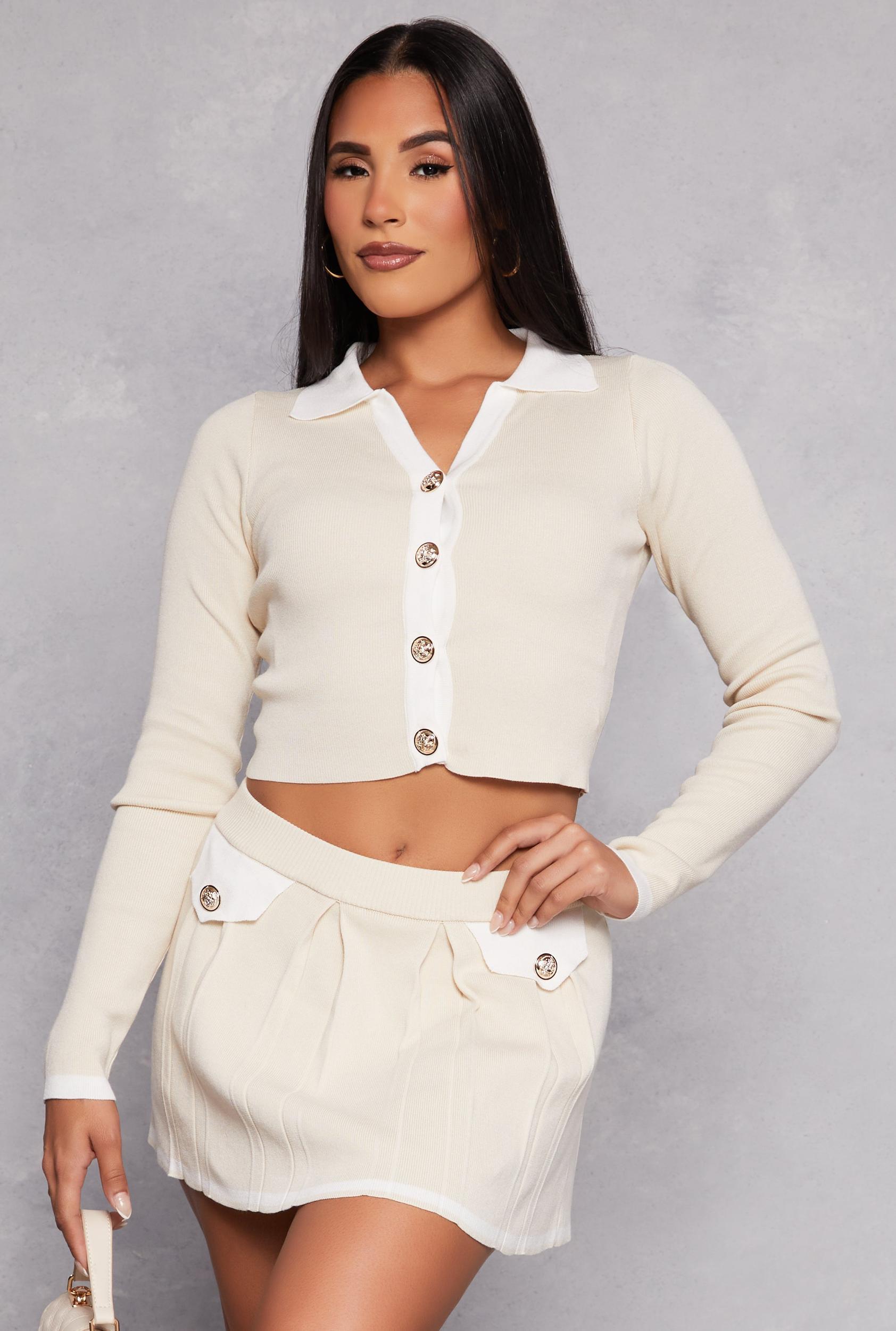 Womens Daisy Contrast Trim Button Front Cardigan Product Image