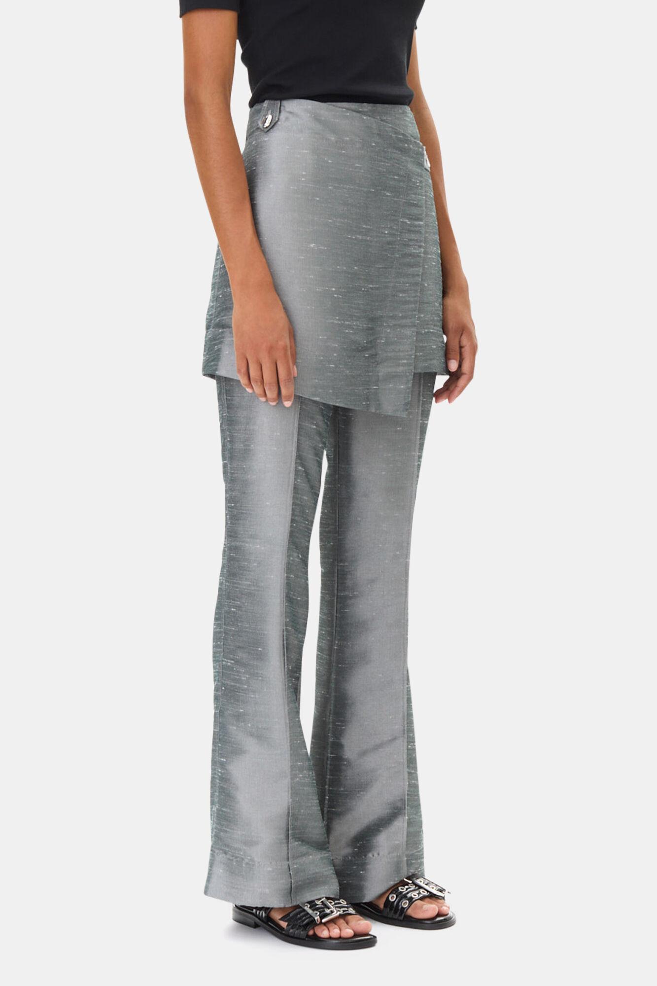 Grey Suiting Skirt Flared Pants Product Image