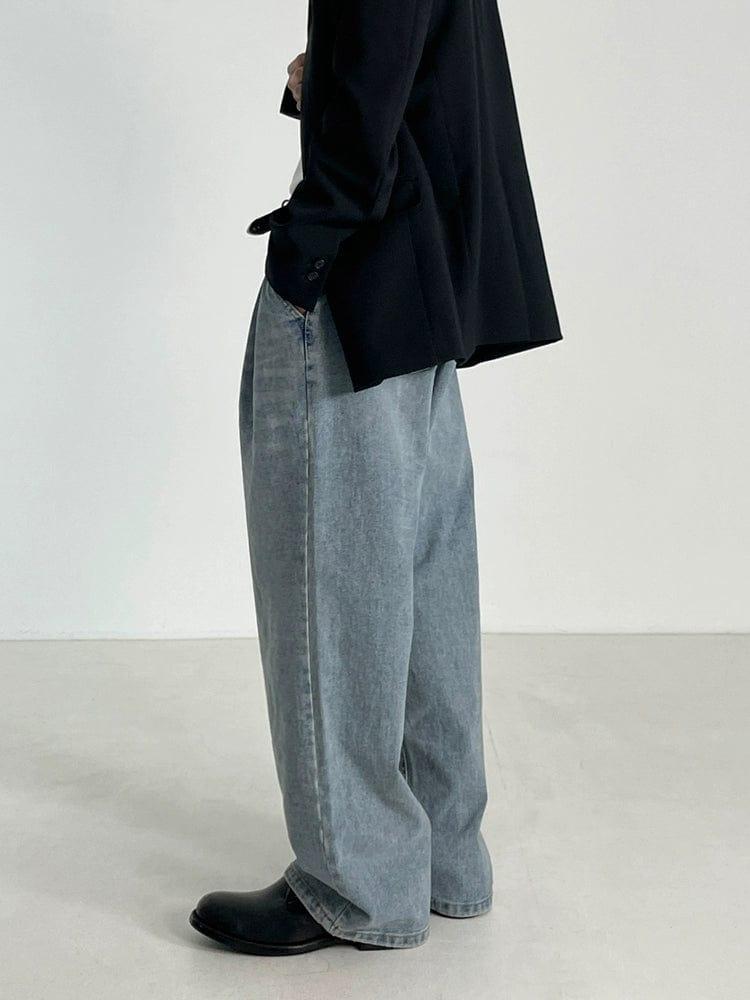 RT No. 11177 WASHED BLUE DENIM STRAIGHT JEANS Product Image