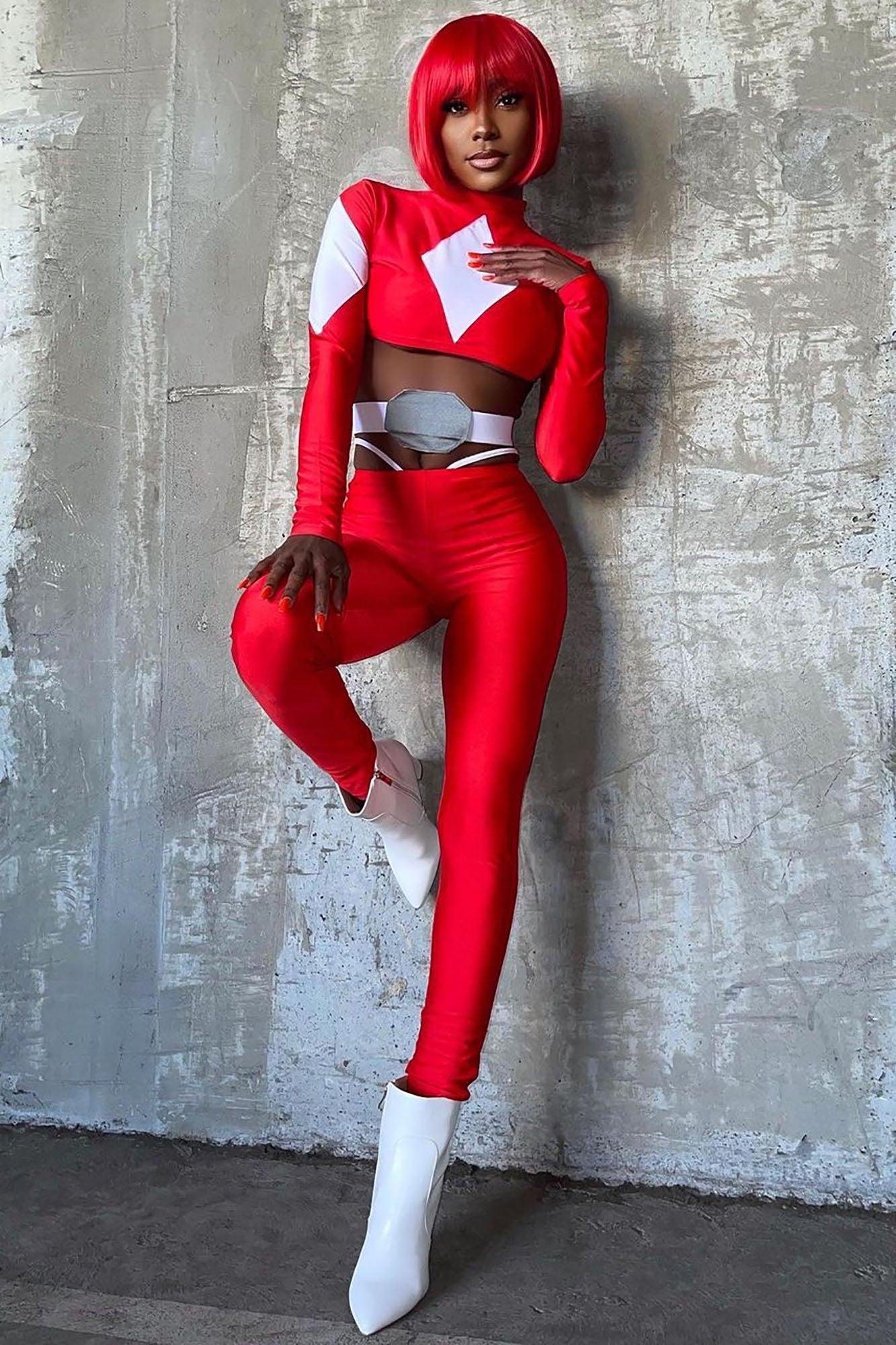 Power Sexy Superhero 4 Piece Costume Set - Red/combo Product Image