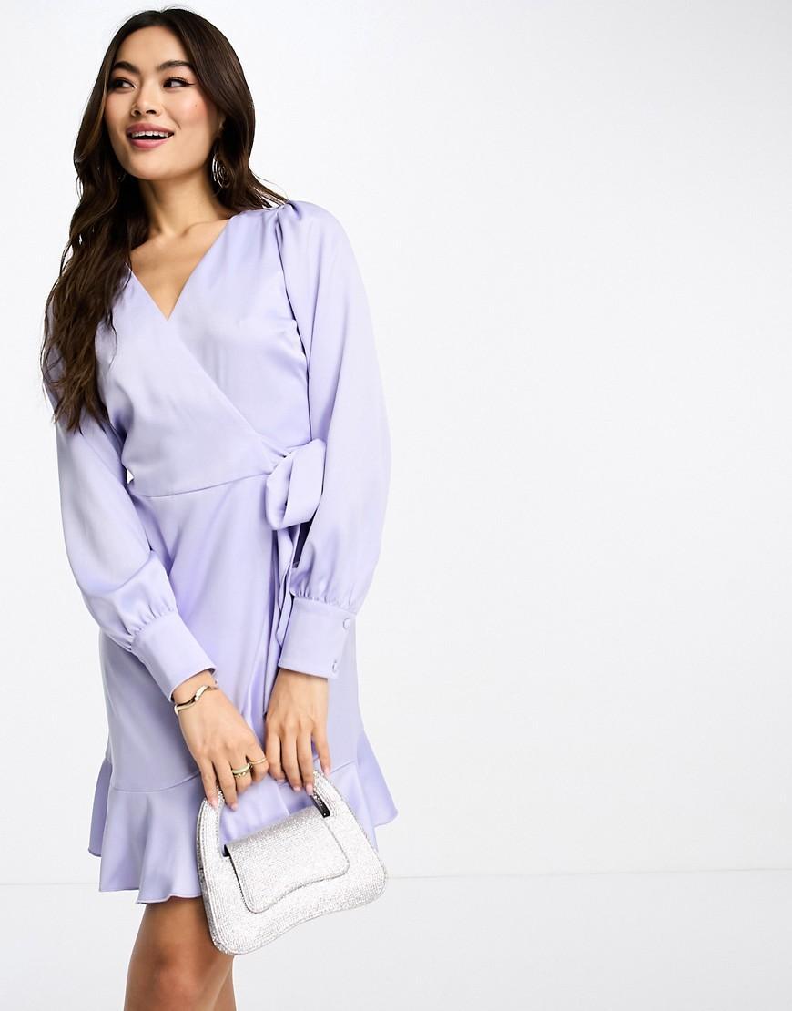 Style Cheat satin wrap mini dress Product Image
