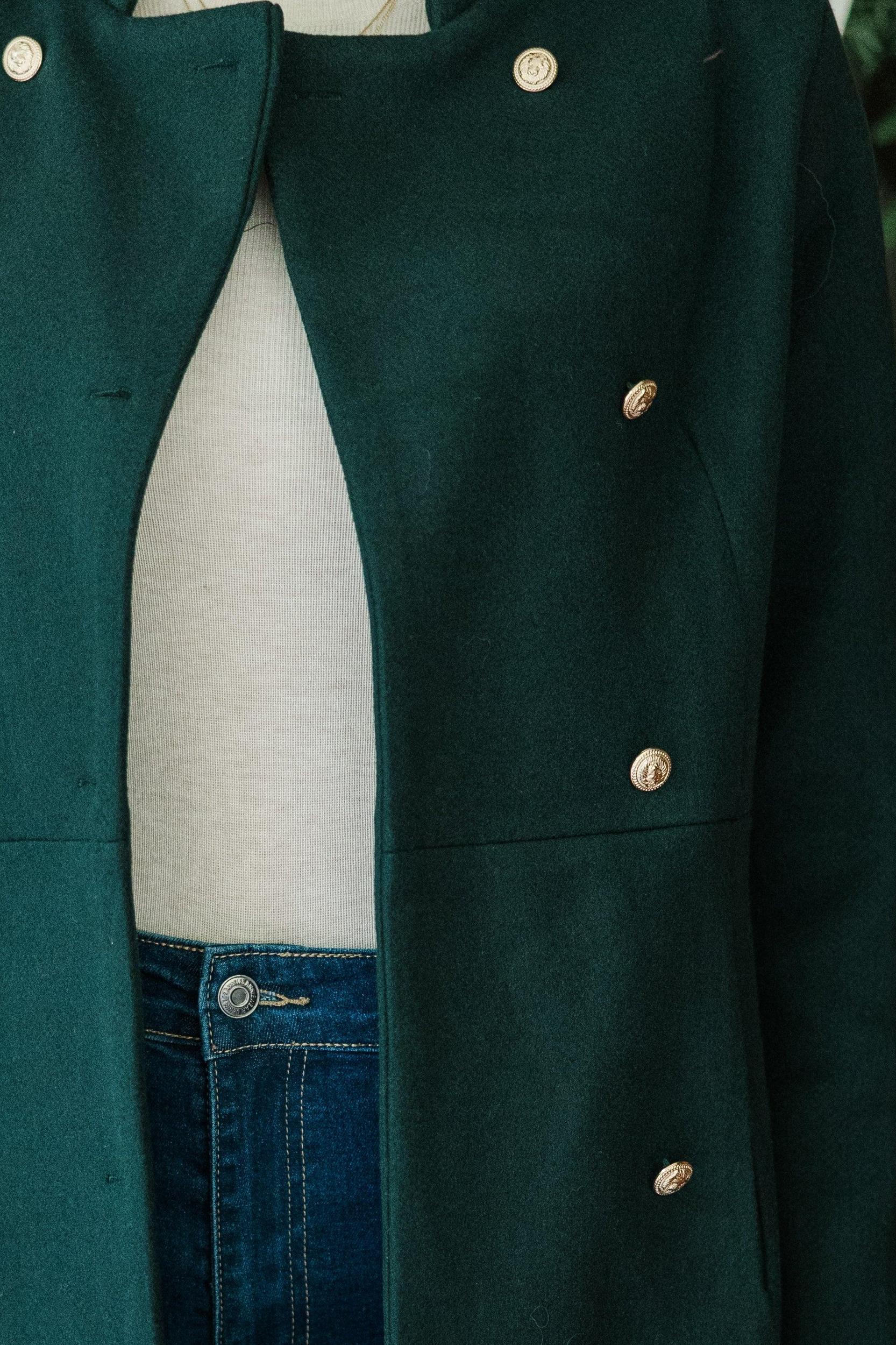City Streets Hunter Green Coat Female Product Image