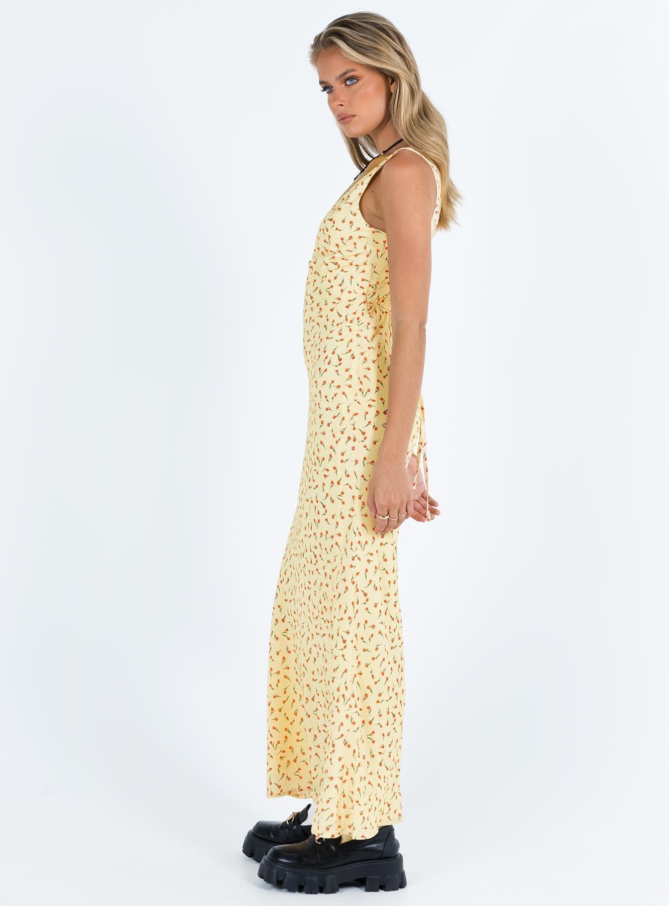 Nellie Maxi Dress Yellow / Red Floral Product Image
