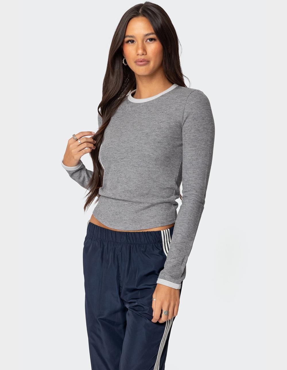 EDIKTED Meghan Waffle Top Product Image