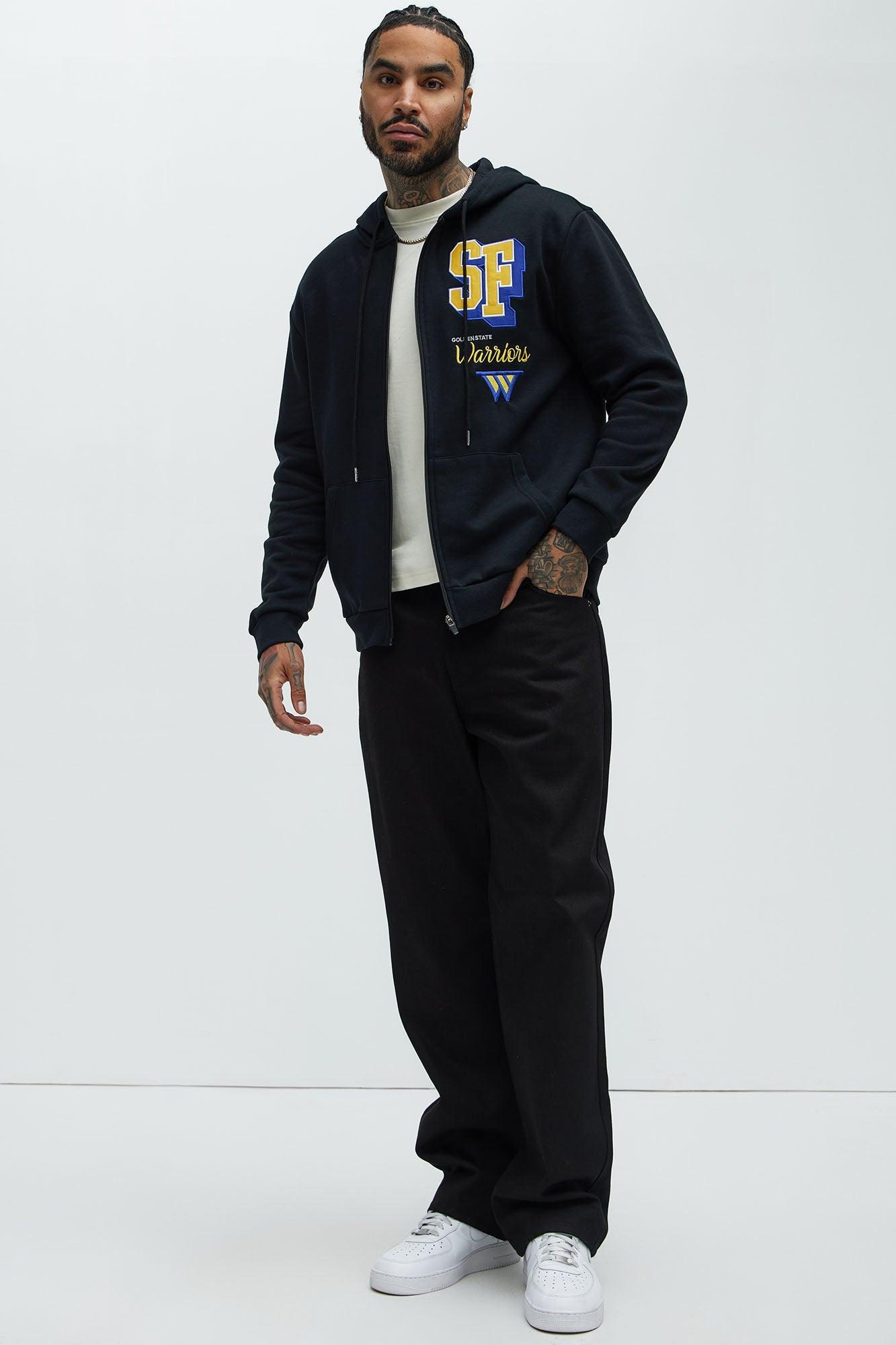 Warriors Bold Zip Up Hoodie - Black Product Image
