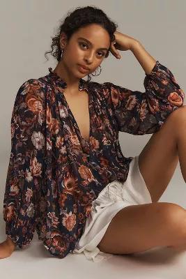 The Estela Sheer Printed Blouse Product Image