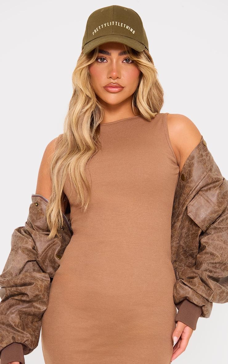 Red & Taupe 2 Pack Rib Boat Neck Midaxi Dress Product Image
