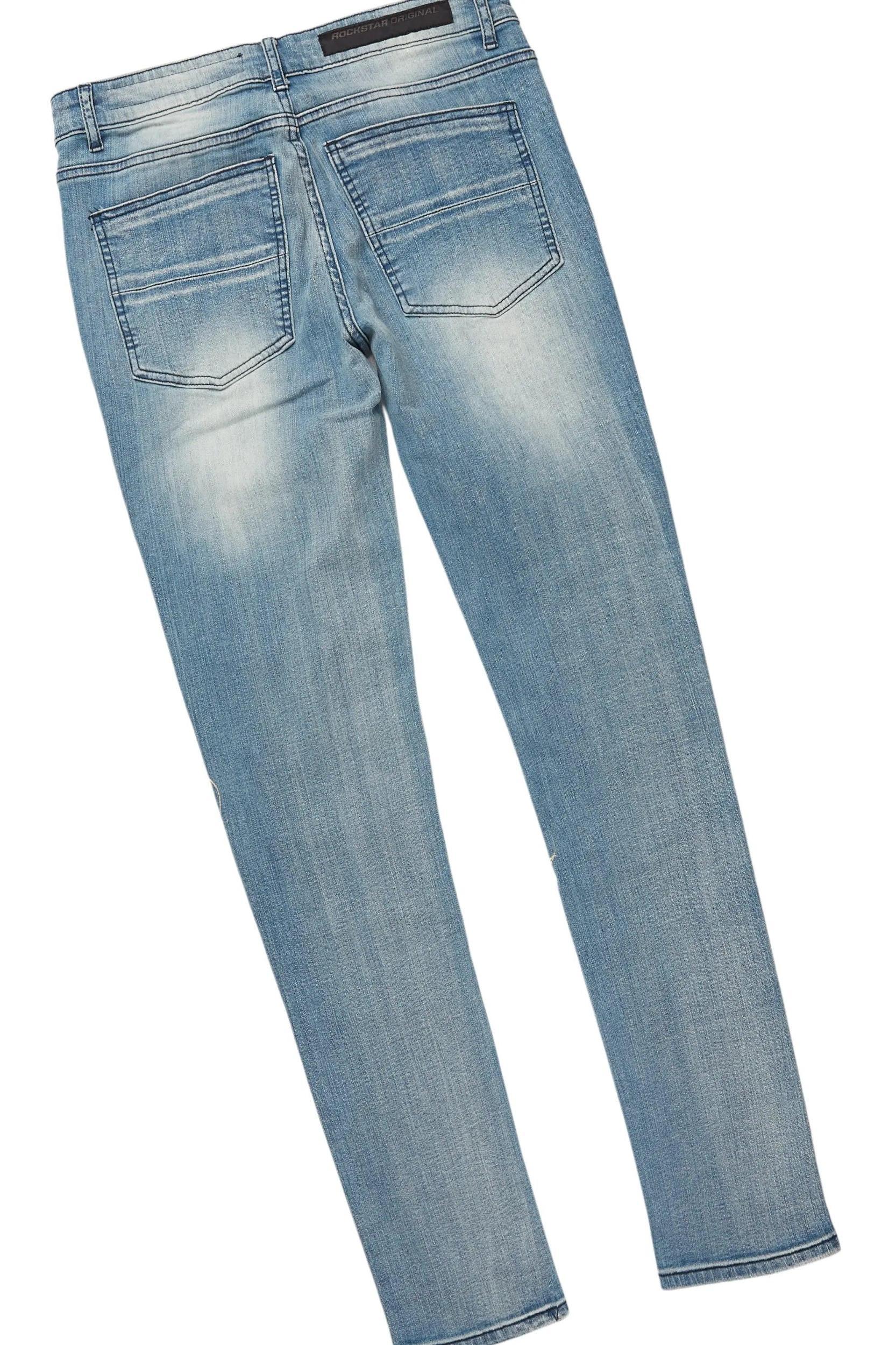 Lake White/Blue T-Shirt & Waylon Frayed Slim Jean Bundle Male Product Image
